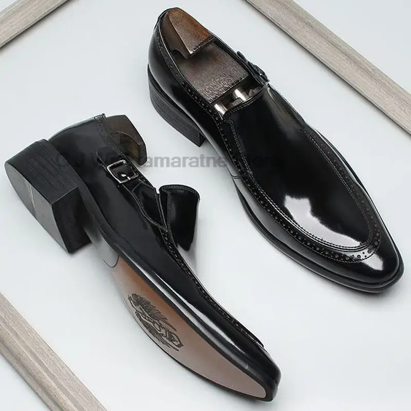 HKDQ High Quality Loafers Men Shoes Wedding Dress Fashion Designer Best Man Shoe Handmade Luxury Genuine Leather Shoes Men