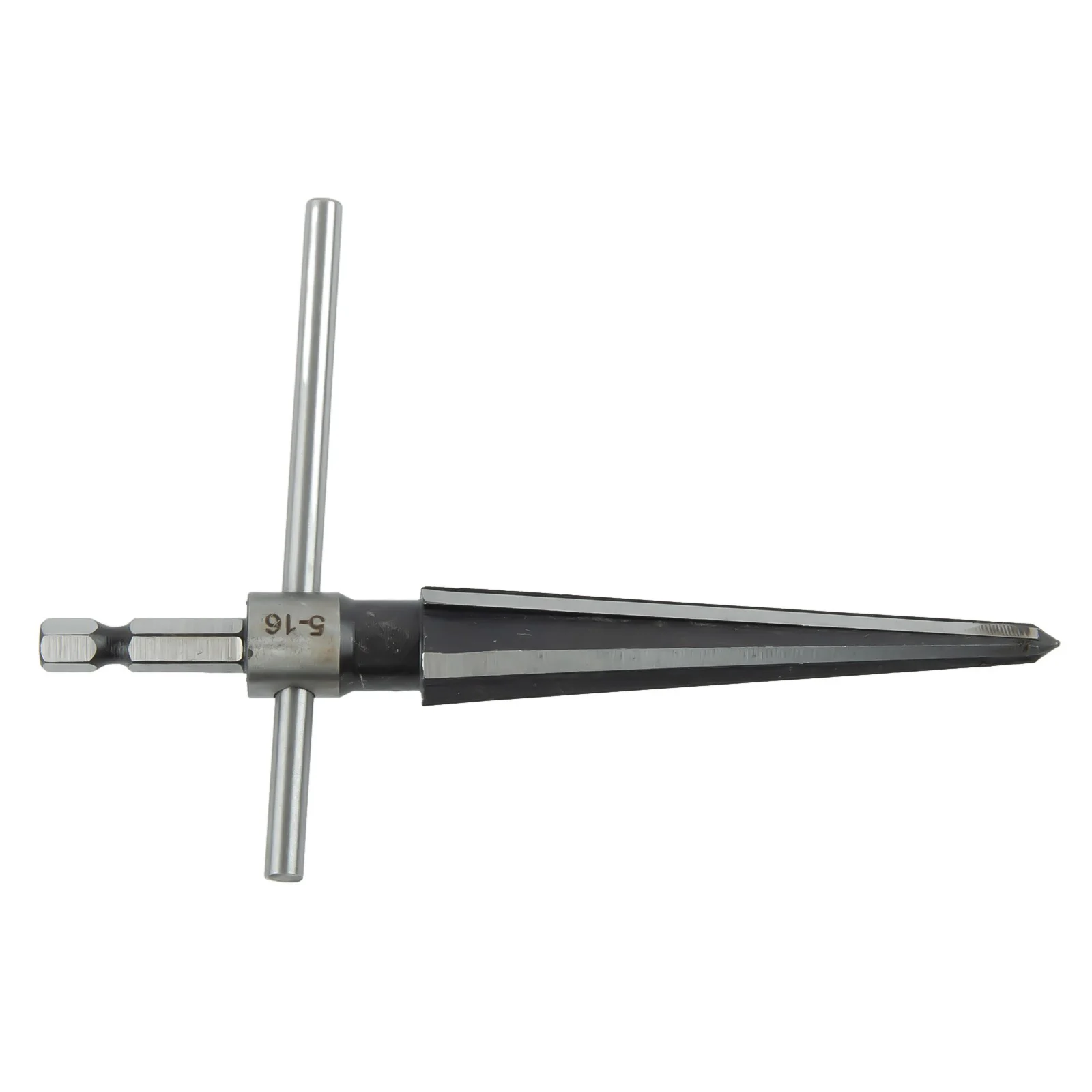 T Handle 516mm Hand Held Tapered Reamer 6 for flute Cutting Drill Tool for Wood Board and Inverted Taper Applications