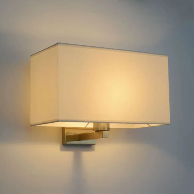 Lámpara de pared de diseño minimalista de estilo europeo, lámpara de tela para sala de estar, lámpara de pared de fondo para cabecera de hotel, lámpara de habitación ﻿