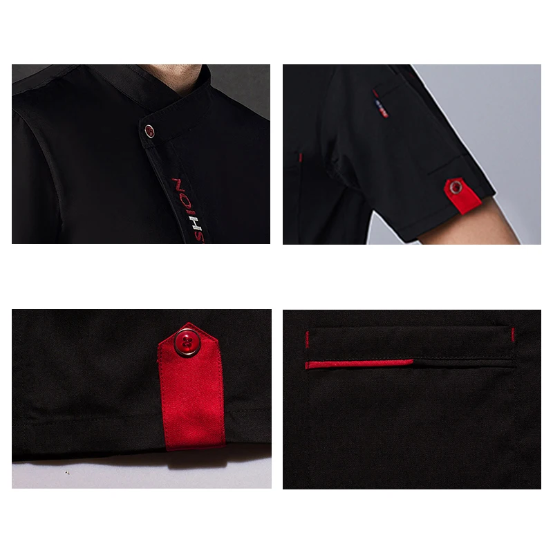 Giacca da cucina professionale uniforme da cuoco da uomo e da donna Hot Pot Restaurant abbigliamento da lavoro a maniche corte Cafe Bakery Cooking Shirt