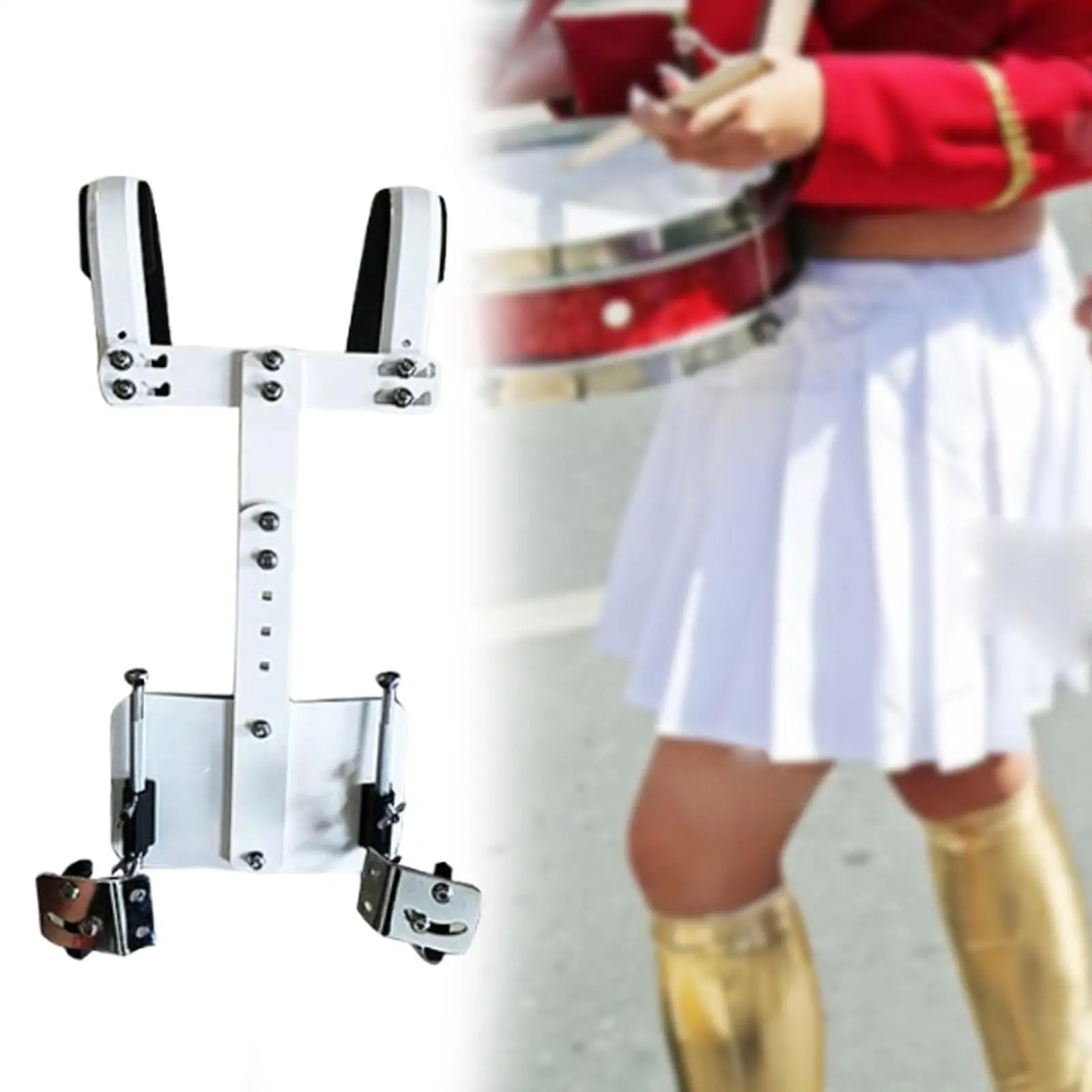 

Snare Drum Carrier with Shoulder Strap Backing Frame, Adjustable Height for Stage Show Performance Concert Live