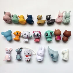 만화 귀여운 동물 토끼 곰 마우스 오리 강아지 사슴 코끼리 PVC 정적 피규어 모델, 한정판 컬렉션 장난감, 어린이 소녀 선물
