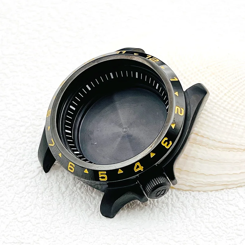 Mod Black Figure NH35 Case Sealed Back Cover Fit Seiko Japan Automatic Movement 20ATM Waterproof Men Diving Replace Watch Case