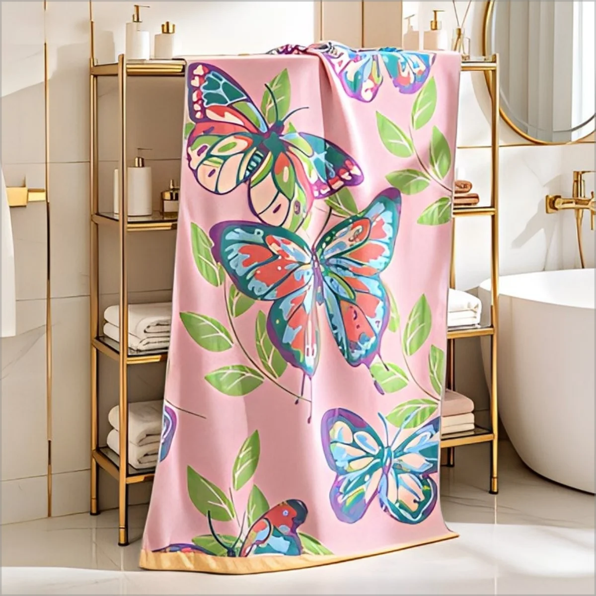 Double Sided Pink Butterfly Throw Pillow Cover Colorful Insect Floral Print Decorative Cushion Case for Sofa Couch Home Decor