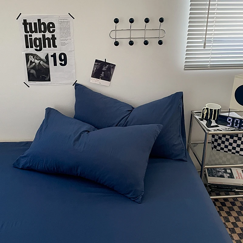 Bonenjoy 2pcs Pillowcase Solid Color Pillow Cover 48x74cm Cushion Cover Soft Pillow Case Home Pillowsham fundas de cojines