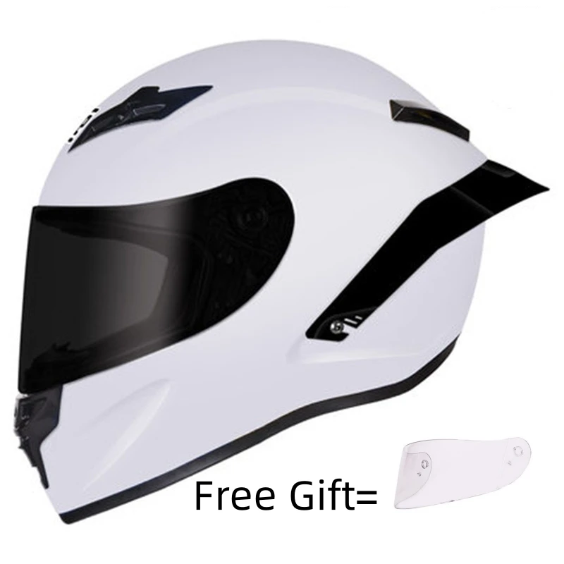 Full Face Motorcycle Helmet Dual Shield Tail Protection Come With One More Lens S M L XL