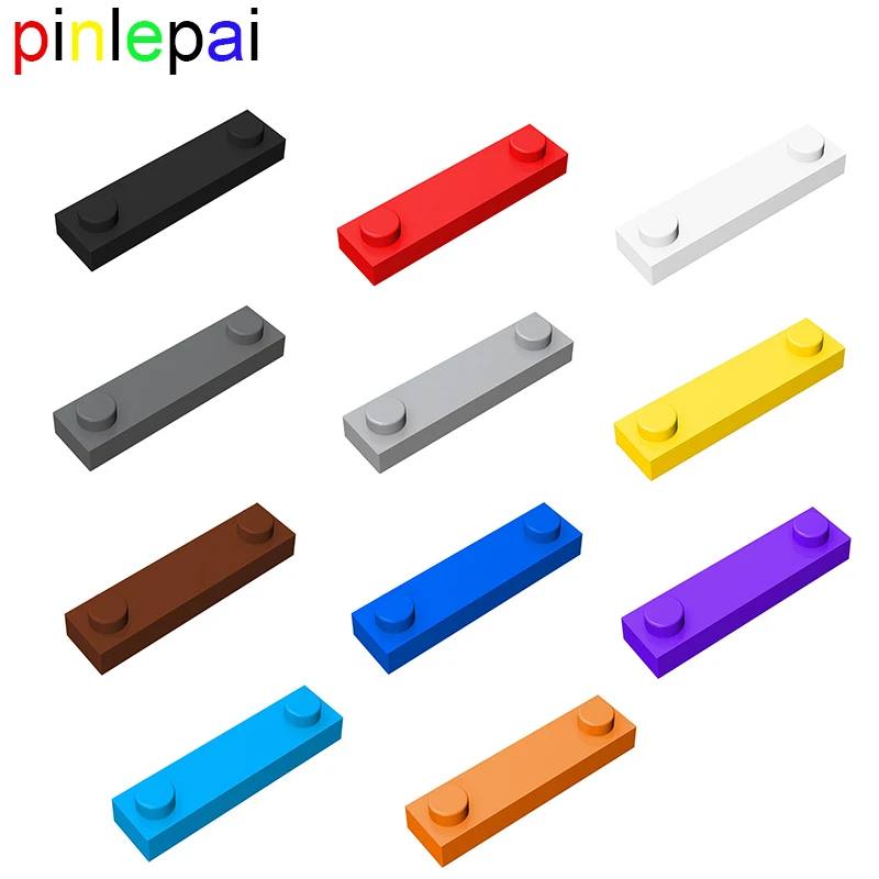 Pinlepai-piezas de bloques de construcción para niños, placa de bloques de construcción, perillas, bloques de partículas ensambladas, piezas Moc, juguetes para niños, 92593, 41740, 1x4, 2 tachuelas