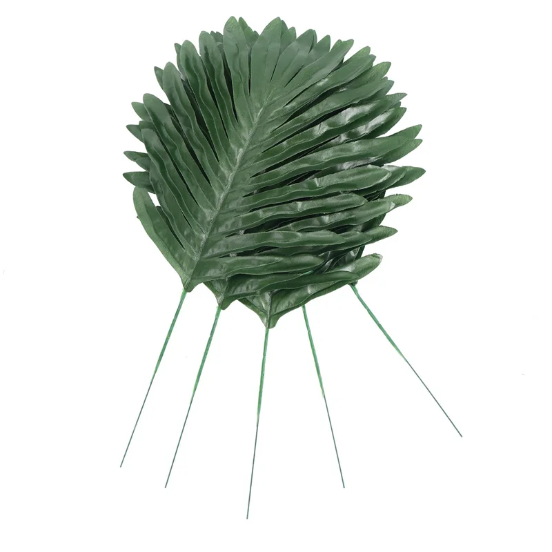 

AA21-340 Pieces 8 Kinds Tropical Party Decorations Jungle Monstera Leaves , Artificial Palm Leaves With Faux Stem