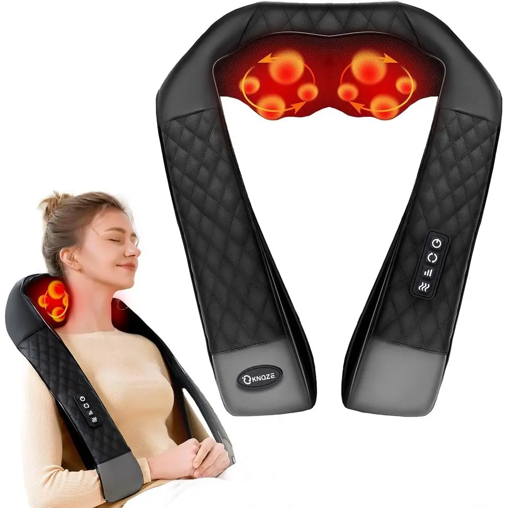 

Shiatsu k and Back Massager with Heat, k and Shoulder Massager, 4D Deep Tissue Kneading Massage or Leg, ull Body Muscle Pain Rel