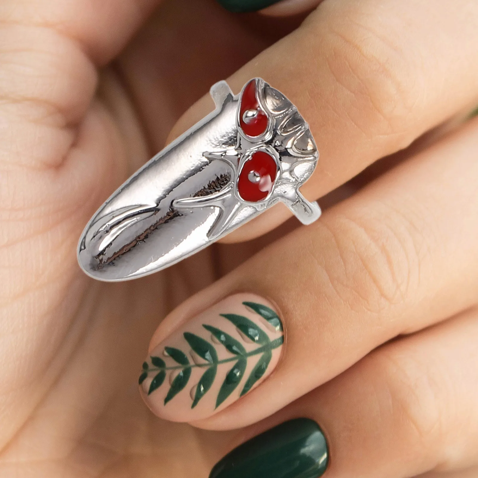 

4Pcs Finger Nail Ring Set Adjustable Detachable Fingertip Nail Art Jewelry Punk Crystal Gothic Fashion Jewelry Ring