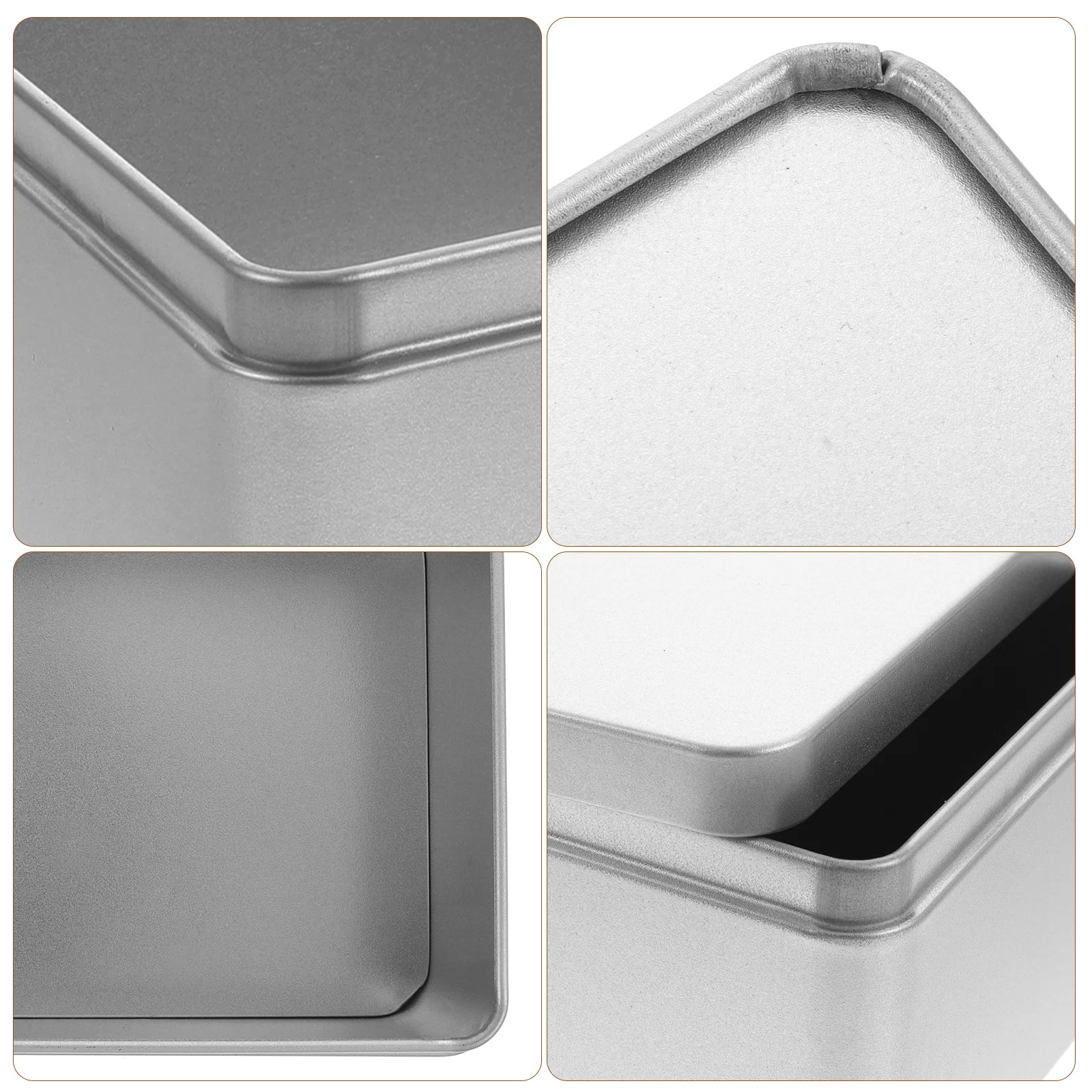 

2pcs Small Tin Box Tea Leaf Storage Container Rectangular Metal Case For Dry Food Coffee Spices Biscuit Gift Packaging Candy