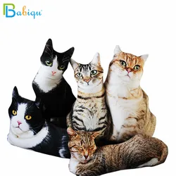Juguetes de peluche de gato 3D realista, muñeca de Animal suave de simulación, almohada de sueño, cojín de sofá, muñeca de dibujos animados, regalo de decoración del hogar, 50cm