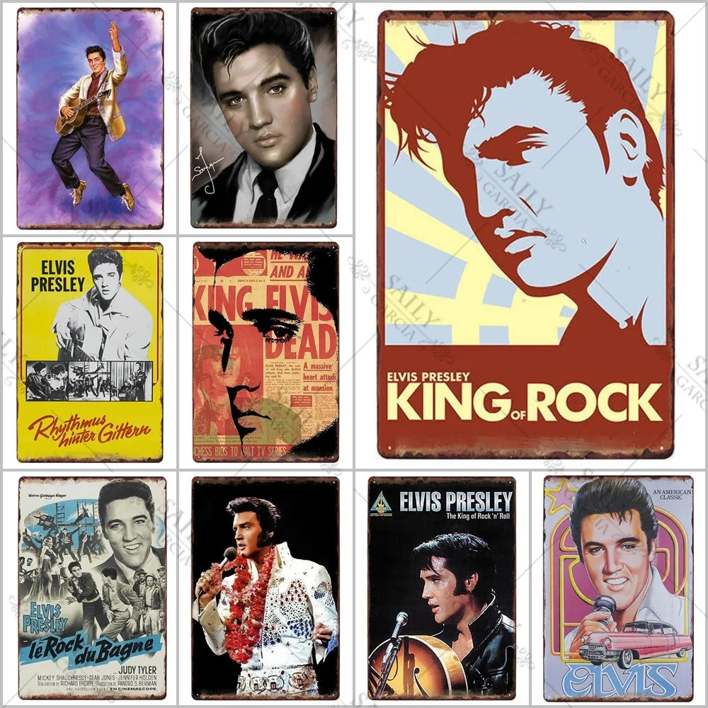 Pop Rock Music Star Metal Tin Sign Vintage Tin Plaque Metal Poster Elvis Wall Decor Pub Bar Sign Metal Tin Plate Club Man Cave