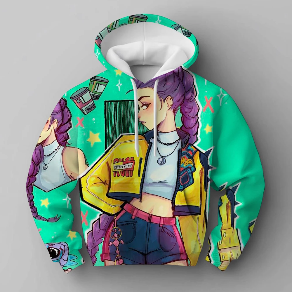 KPop شيطان الصيادين Huntrix هوديي الاطفال مقنعين البلوز طفل الفتيات البلوز هوديس الفتيان موضة ملابس خارجية ملابس الأطفال