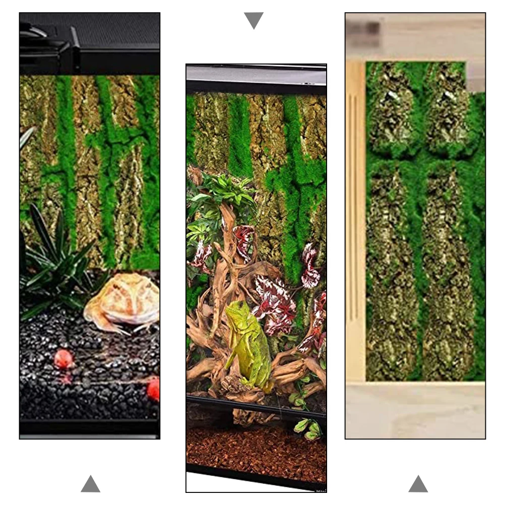 

2pcs Aquarium Background Board Simulated Bark Decorative Panel Fish Tank Reptile Box Wall Decoration Durable Resin Natural Wood