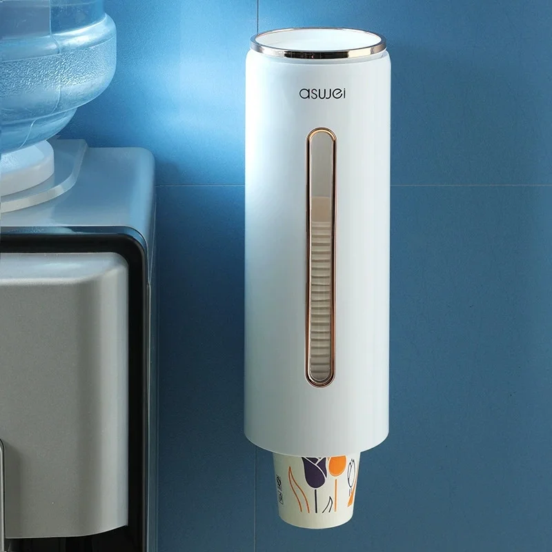 

Light Luxury Disposable Cup Dispense Mounted Single Cup Dust-proof Cups Container Home Office Accessories