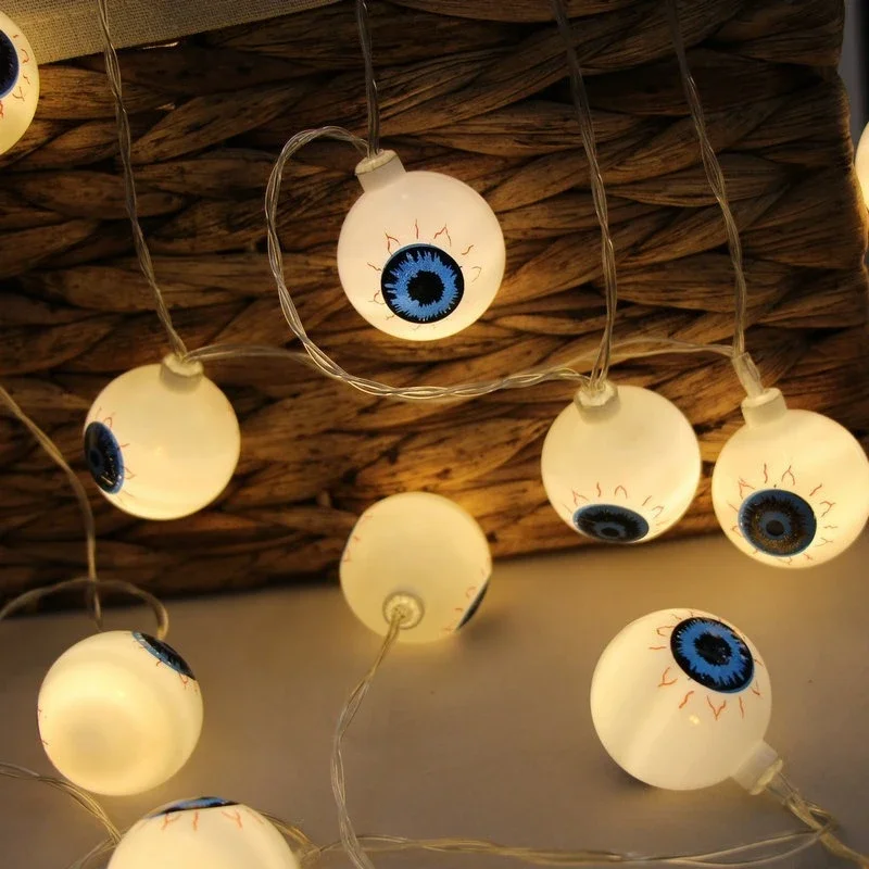 LED 컬러 조명 할로윈 장식 조명, 유령 눈 분위기 전구, 유령 휴일 축복, 작은 컬러 조명