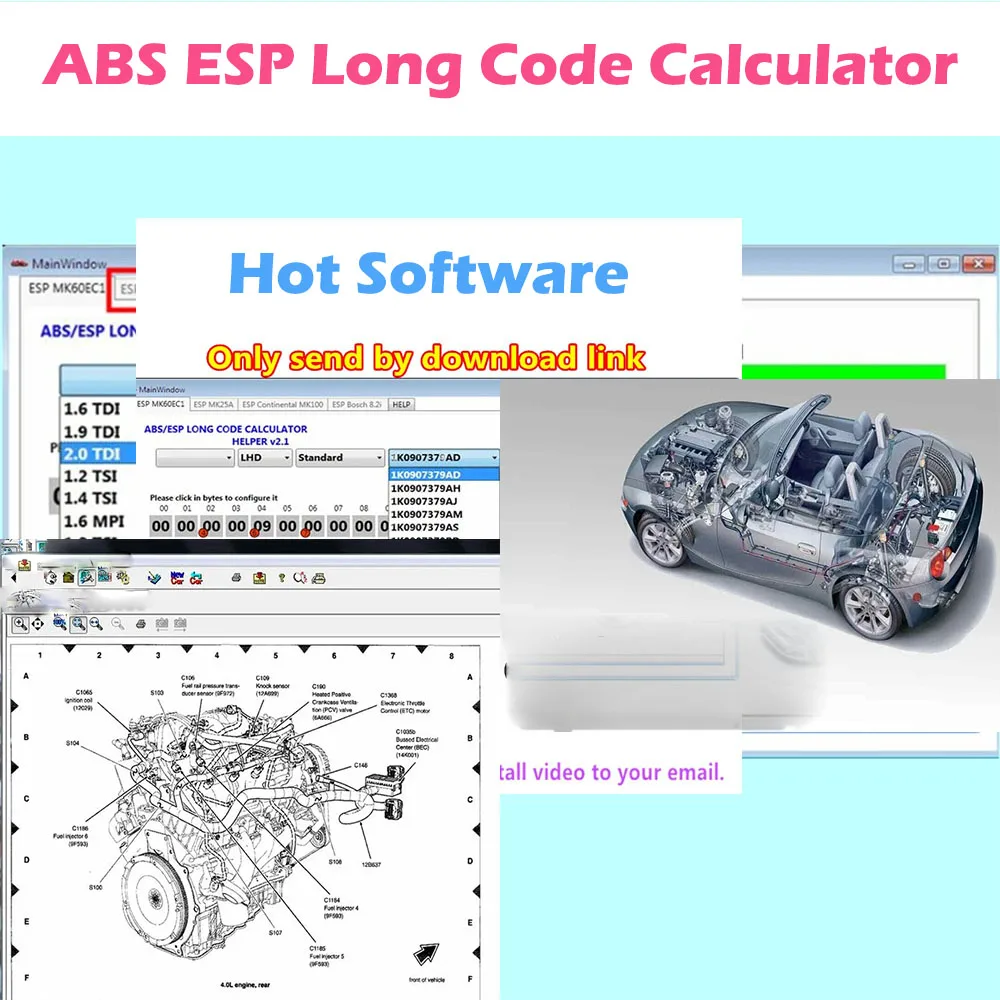 

2023 Newest Software for VW ABS ESP Long Code Calculator Helper MK60EC1 ABS ESP Long Code Calculator software+ unlimited install