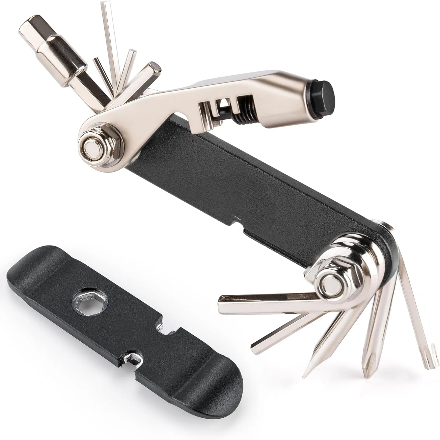 This Essential, Lightweight, and Reliable Black Multitool Kit is Perfect for All Levels of Cyclists - Complete with Chain Tool a