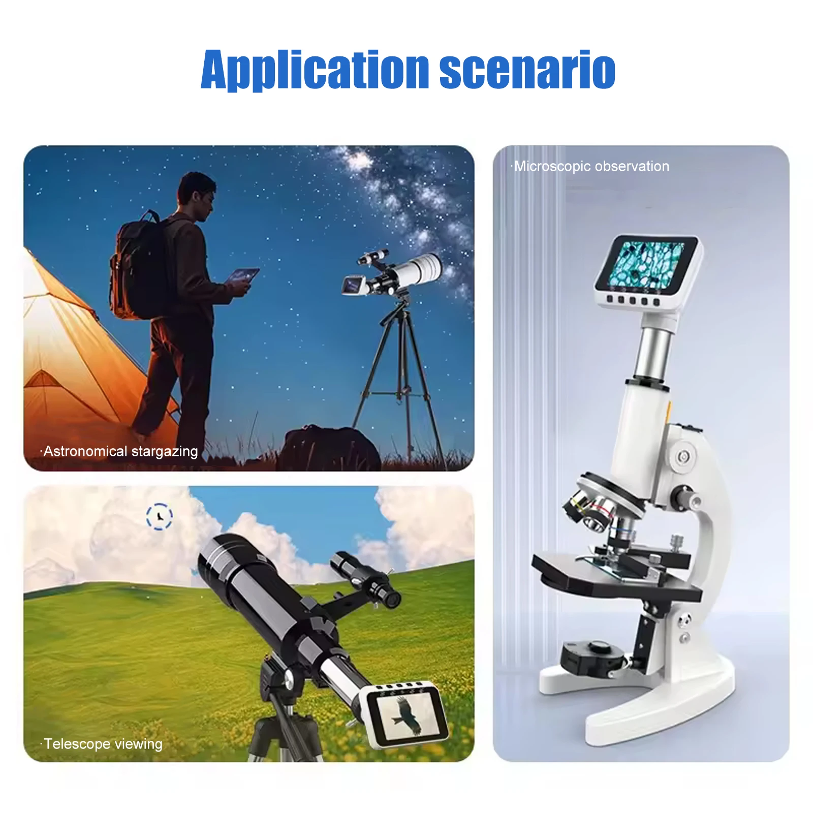 Datyson 2X0051A electronic eyepiece with 2.8-inch display screen, WIFI capability, and HD photo and video recording, compatible with Mobile Phones and Computers