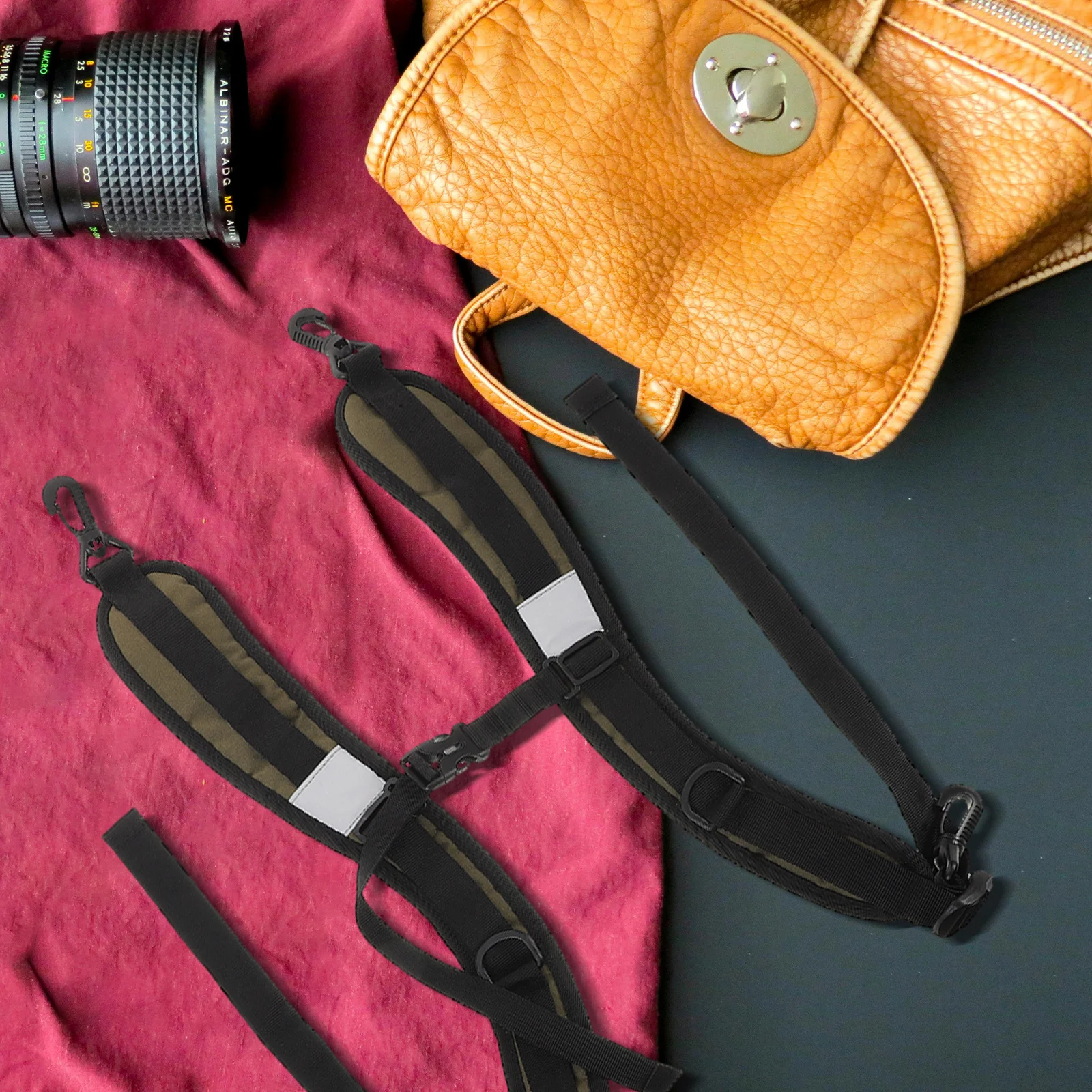 1pc Adjustable Length Shock Absorbing Padded Shoulder Strap Oxford Cloth Backpack Accessory Golf Cycling Chest