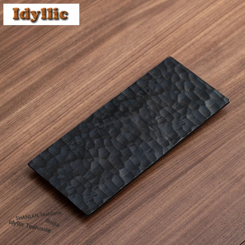 Walnut Wood Carbonized Tea Tray Snack Plate Coffee Storage Board Teapot Support Dishes For Serving Tea Ceremony Supplies Craft