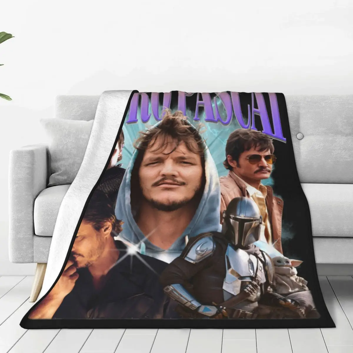 

Cozy Pedro Pascal Blanket Merch Decorative Accessories Room Throws And Blankets Pascal Photo Collage Fleece Plush Blanket