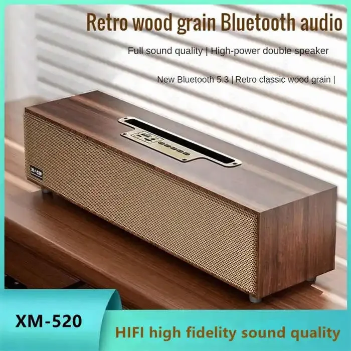 Wireless Bluetooth Speaker FM Radio Vintage Wooden Portable Multi Functional Desktop Subwoofer Echo Wall Caixa De Som AUX\TF\USB