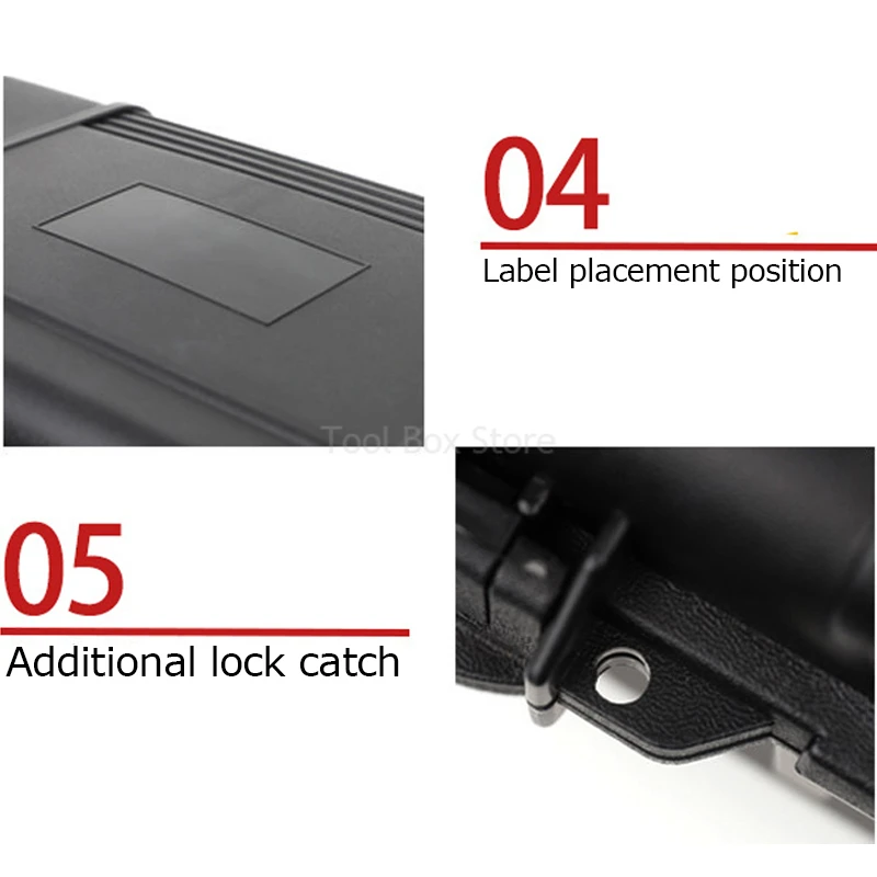 Imagem -06 - Prova de Choque Toolbox Portátil Waterproof Hard Case Plastic Protective Safety Tool Box Precision Instrument Organizer Mala à