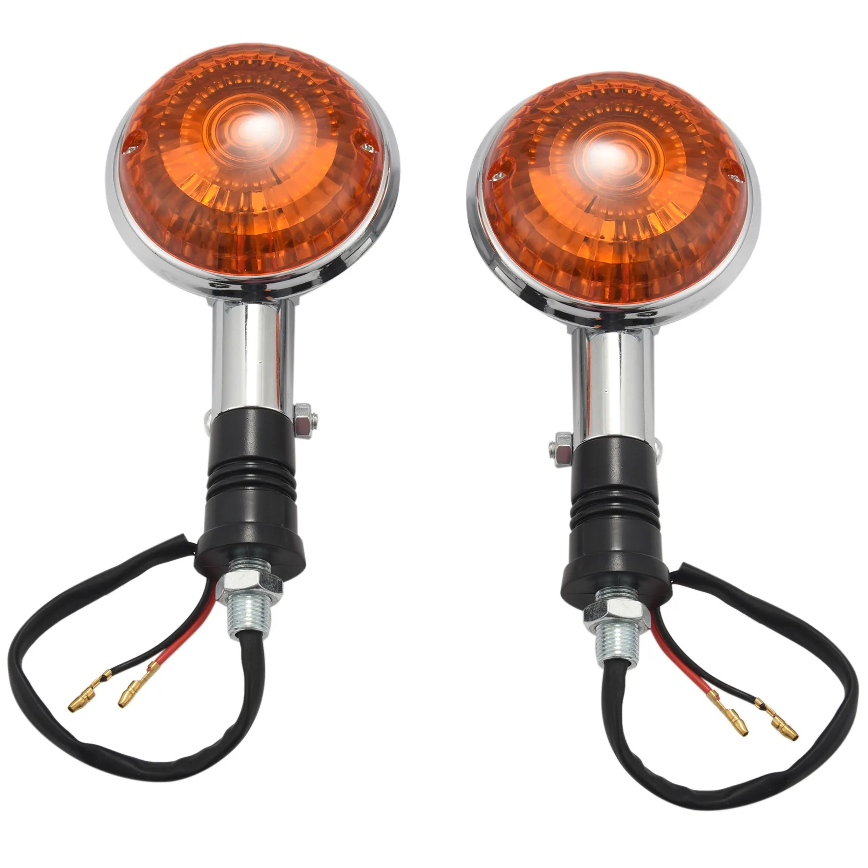 Motorcycle Amber Round Turn Signals Lights Blinker Indicator Lens for Yamaha Road Star Virago V Star 85-99 2 Pack