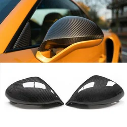 2Pcs Car Carbon Fiber Side Mirror Cover Caps Fit For Porsche 991 Sport 991.2 GT2 GT3 GTS