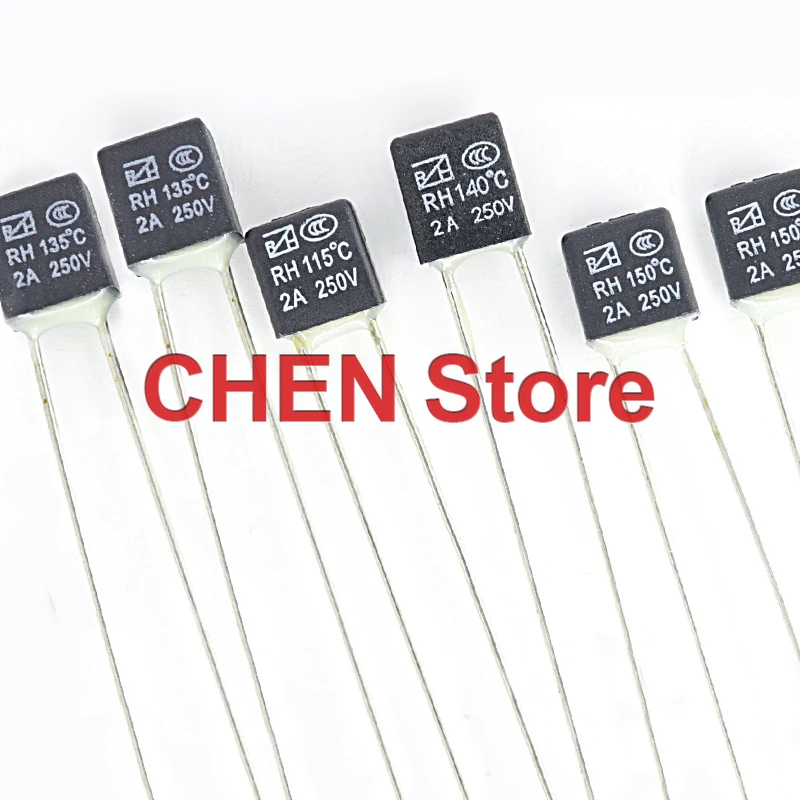 10PCS/lot NEW Thermal Fuse Block Fan RH115/120/125/130/135/140/145/150 Degrees Motor Temperature Fuse 2A250VCV Fusible
