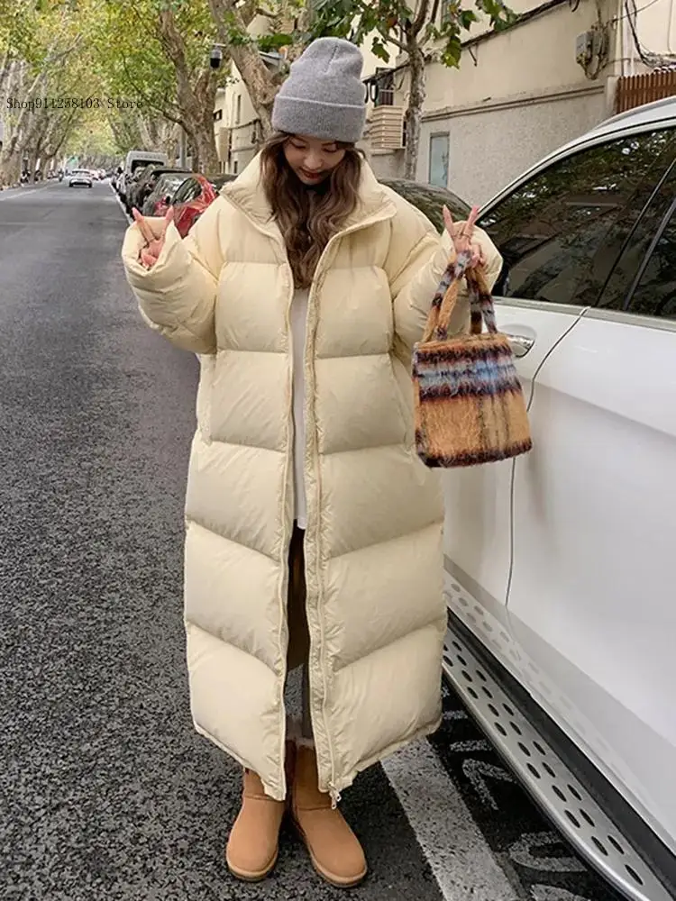 Korean Cotton Padded Jacket Warm Puffer Coat Female Windproof Outwear Winter Down Jacket Oversized Women's Long Parkas