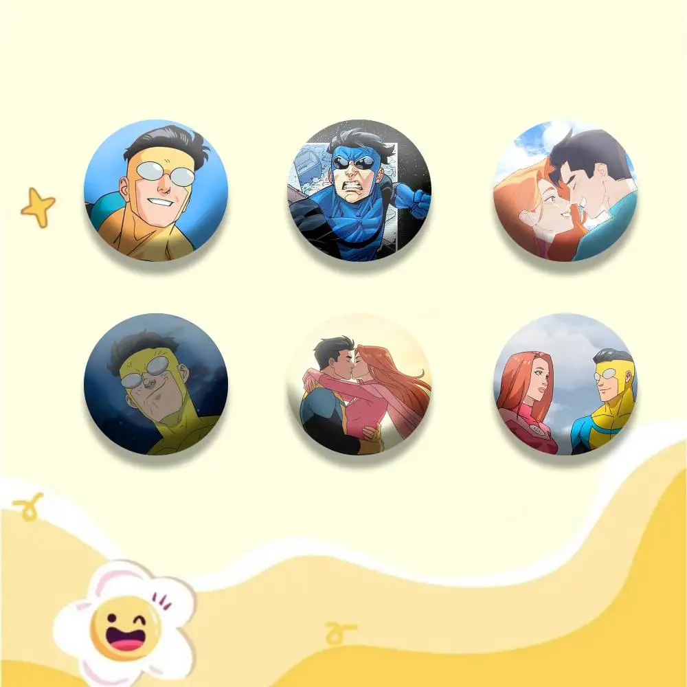 

S-Subversive I-Invincible Cartoon Badges Creative Tinplate Button PinsBrooch Badge Clothes Backpack