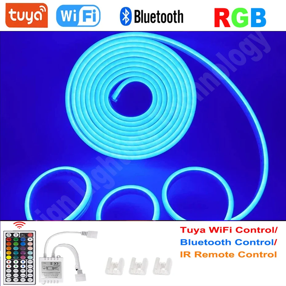 

12V Flexible Tape RGB LED Neon Light 5050 120LEDs/m Tuya Smart WiFi/Bluetooth/IR Remote Control Waterproof RGB Dimmable Ribbon