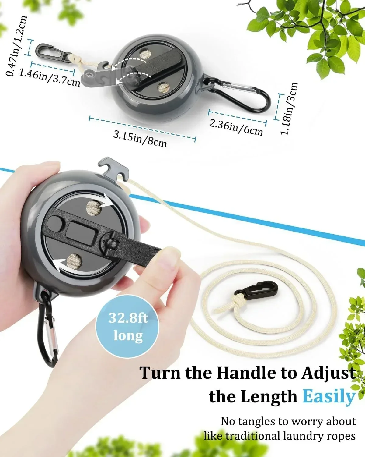 1Pc Portable Travel Clothesline Adjustable Camping Clothing Line Suitable For Hotel Travel Camping Backyard Outdoor/Indoor