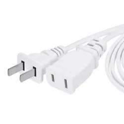 2Pcs Power Extension Cable 2Pin 1.5M Long Male/Female Outlet Extension Cord Used to Extend Powered Device Away From Wall Outlets