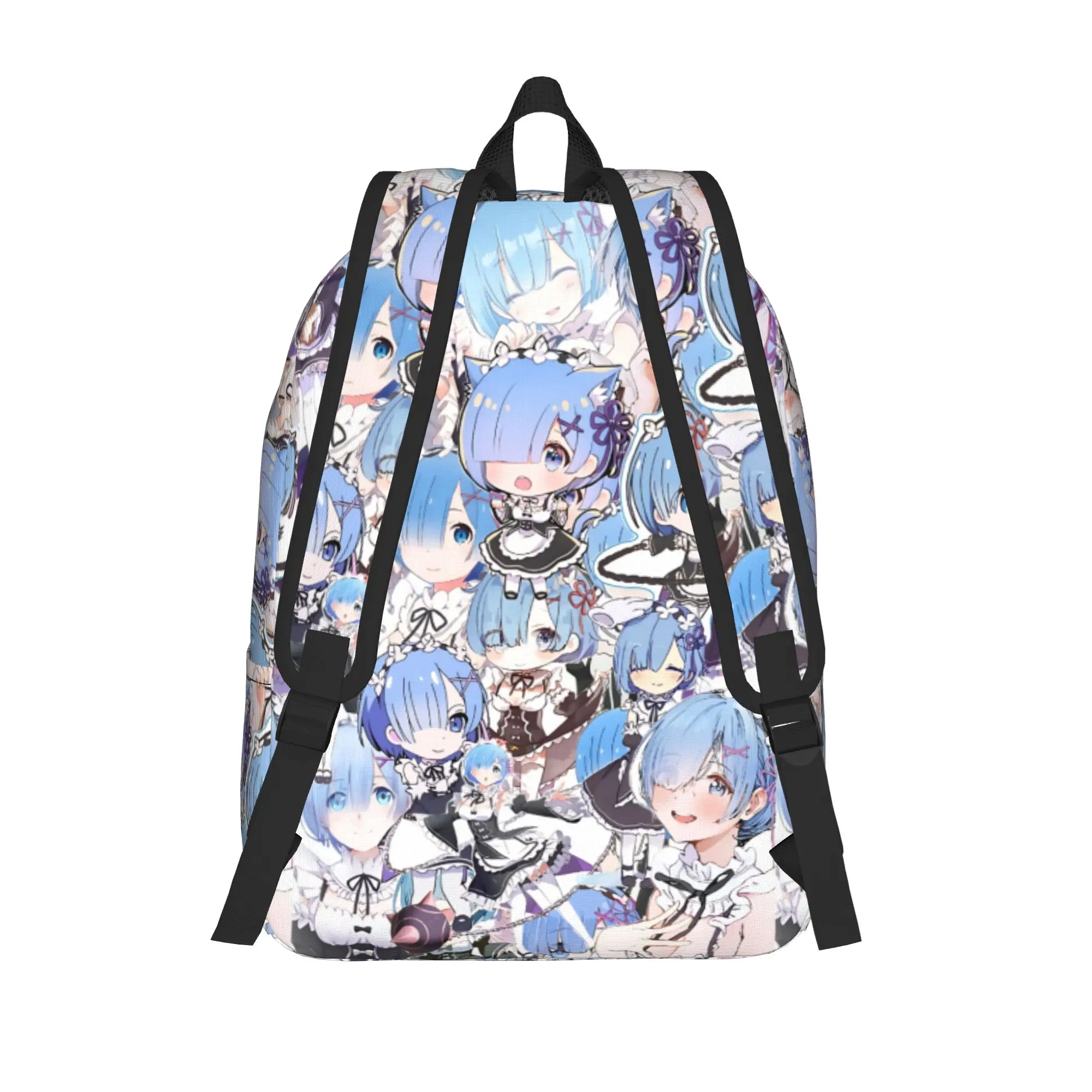 Fashion Cute Re ZERO Anime Rem Backpack  Mochilas Daily Camping Sturdy Shoulder Rucksack