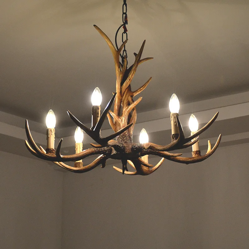 

Antler Internet café personality retro Nordic style hairdressing barber shop special chandelier