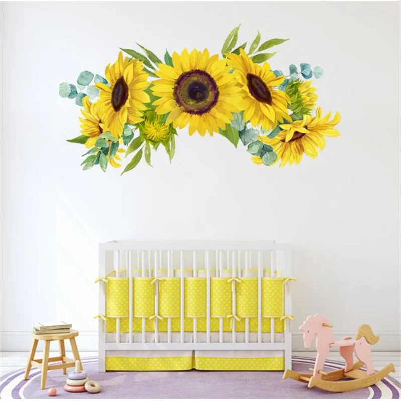 1PCS Abnehmbare Sonnenblumen Wand Aufkleber Küche Wasserdicht Aufkleber Wand Aufkleber Für Kinderzimmer Wohnzimmer Schlafzimmer Dekoration – Detail 10