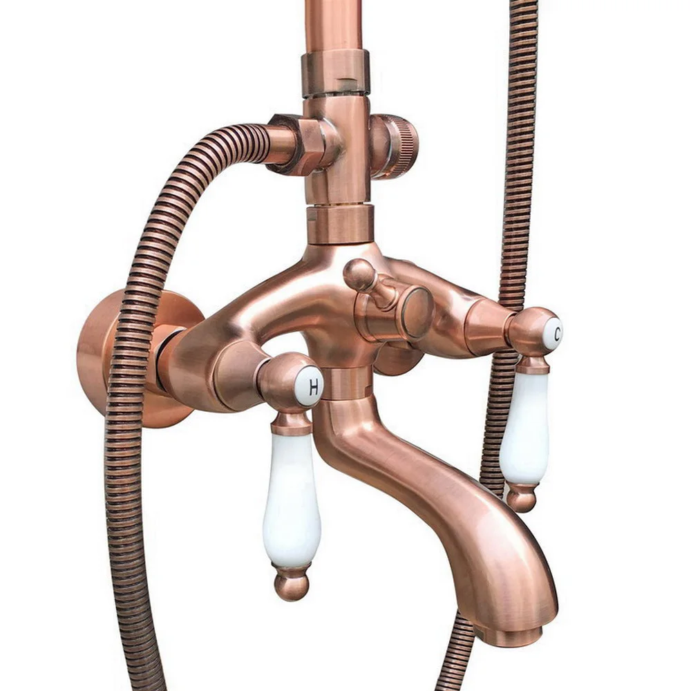 Ducha de parede com chuveiro, conjunto manual de 8 polegadas com misturadores nrg564