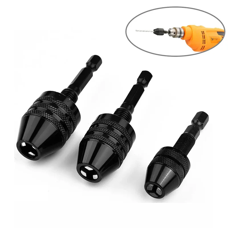 Mini Keyless Drill Chuck 0.3-8mm Self-Tighten Electric Drill Bits Collet Fixture Tools 1/4