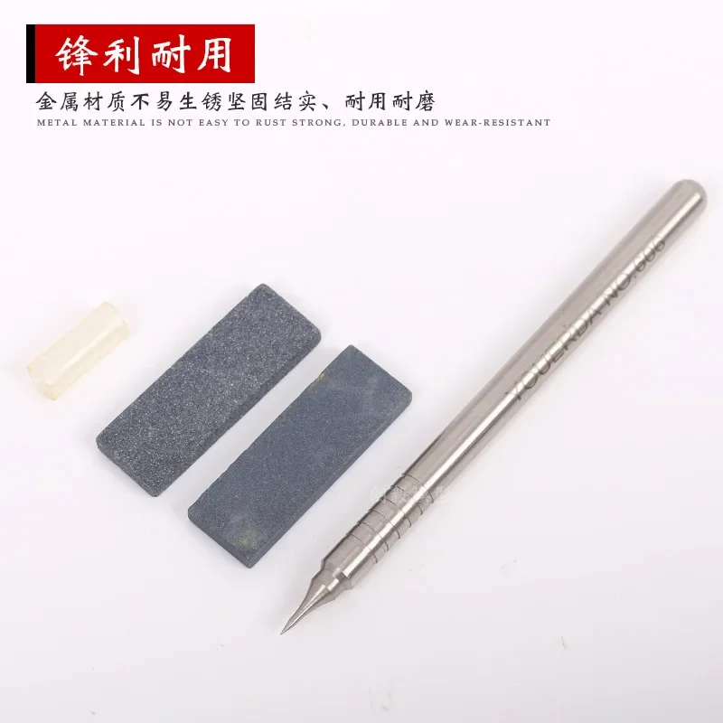 NO.606 Modelling Scriber Stainless Steel Scoring Needle w/Needle Grinding Stone for Assembly Model Engrave Tools DIY Accessories