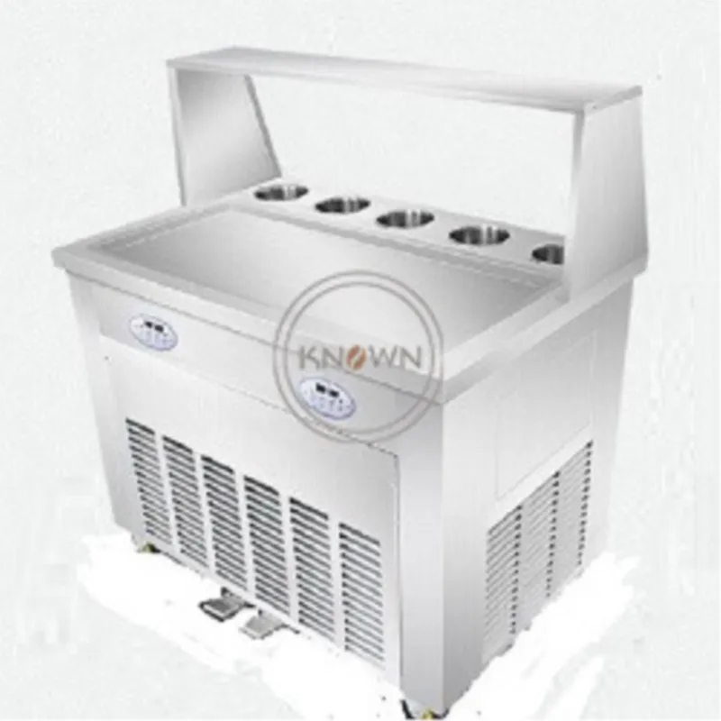 Commercial Single Square Pan Fry Yogurt Rolled Ice Cream Maker Thailand Rolled Fried Ice Cream Machine Fried Yogurt Equipment