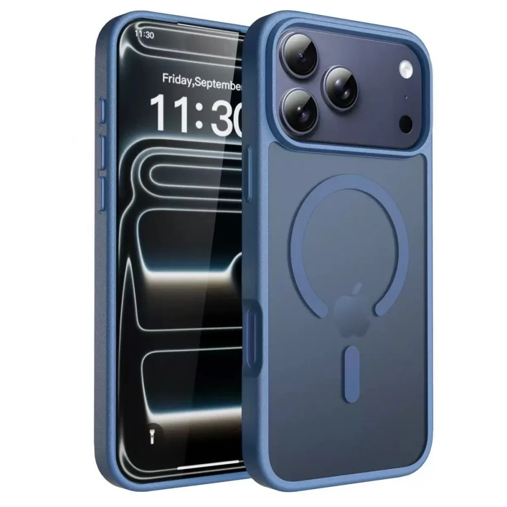 Coque de téléphone magnétique translucide mate à chargement sans fil pour iPhone 17 16 15 Pro Max 16 14 Plus 13 12 11 Air compatible Magsafe