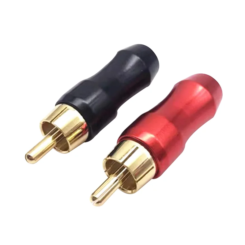 

4/8/16PCS High Quality Gold Plated RCA HIFI Connector RCA male plug Pigtail Speaker adapter Video/Audio Wire Connector Black&Red