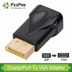 PzzPss DisplayPort To VGA Adapter 1080P Display Port DP Male to VGA Female Converter For PC Projector DVD TV Laptop Monitor