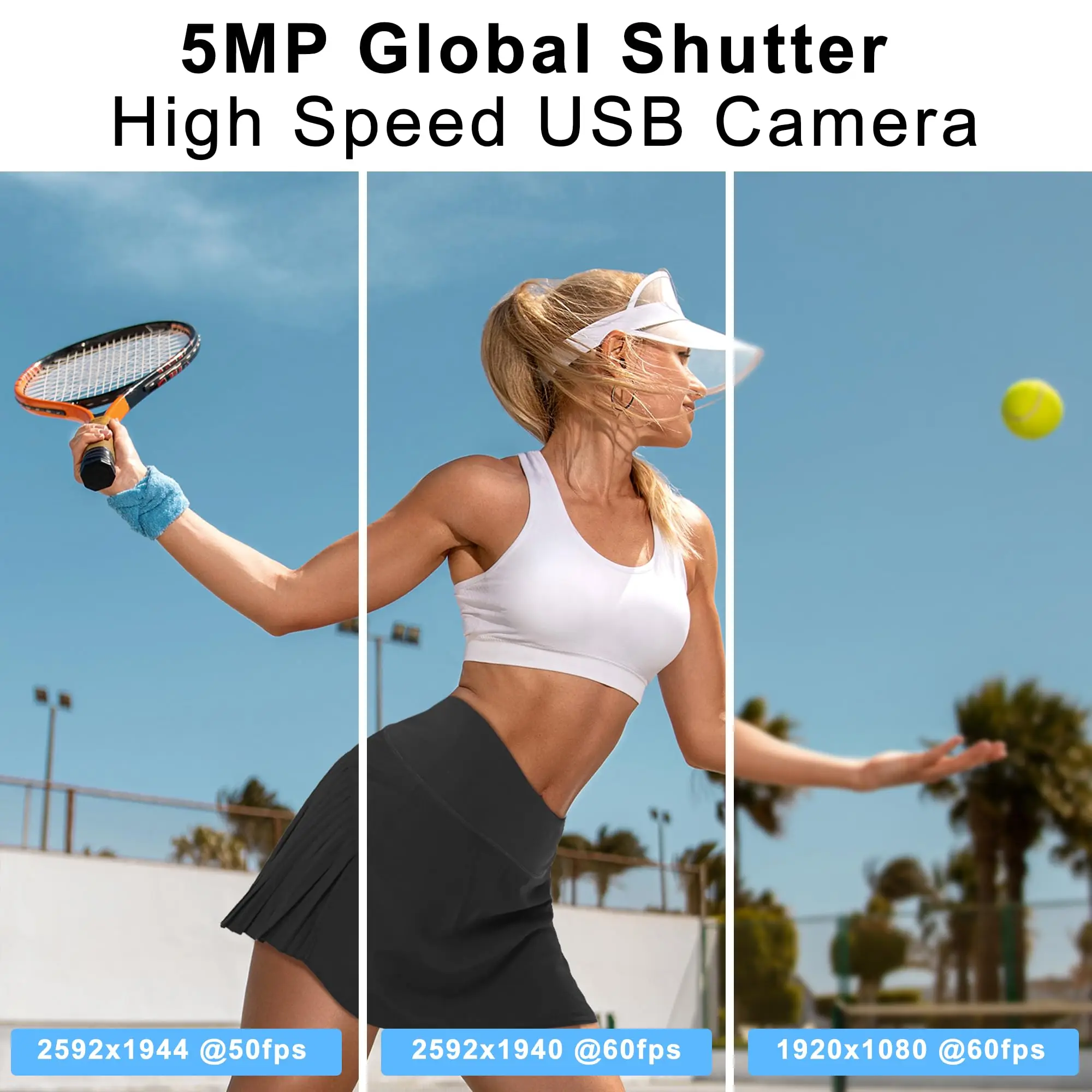 ELP 50FPS 5MP グローバルシャッターカメラ バリフォーカルCSレンズ ズームウェブカメラ 1080P 60fps 高速モーションカメラ 産業機械用