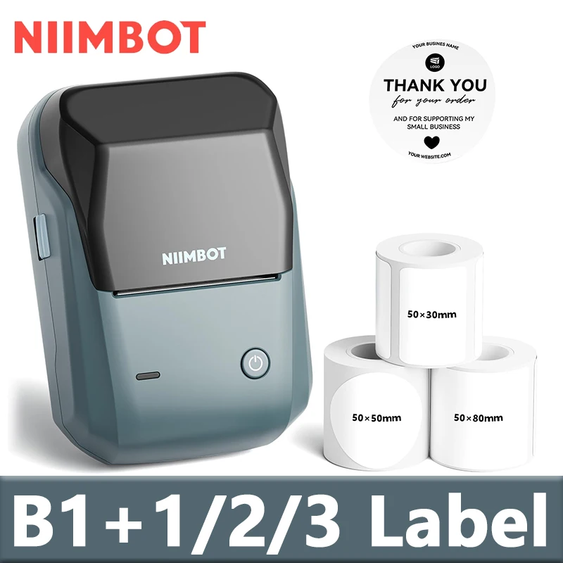 

Niimbot B1 Беспроводной принтер этикеток Мини-портативный термопринтер 2/3/6 рулонов клейкая белая наклейка Поддержка мобильного телефона ПК Inkles