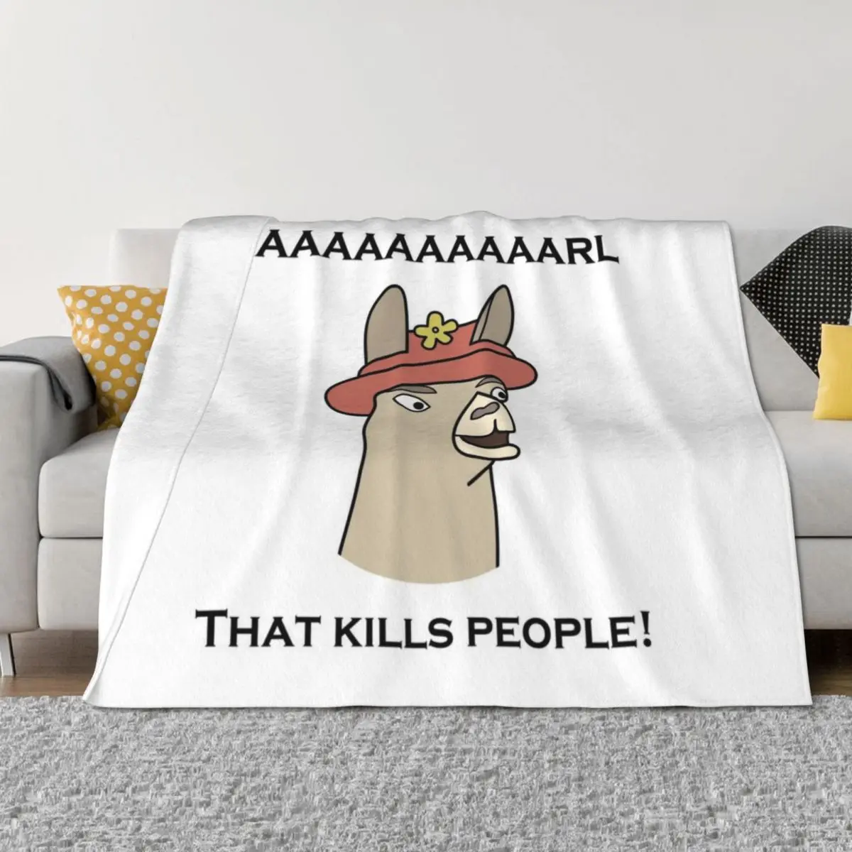 

Llamas with Hats - Caaaaaaaaaarl! That kills people! Throw Blanket Retros warm winter Personalized Gift Luxury St Blankets